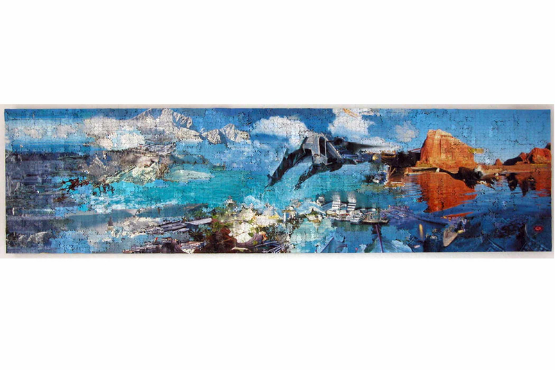 #35; 2005; 65 x 248 cm (26" x 98"); Puzzle auf Aluminium (Puzzle on aluminium); Privatsammlung