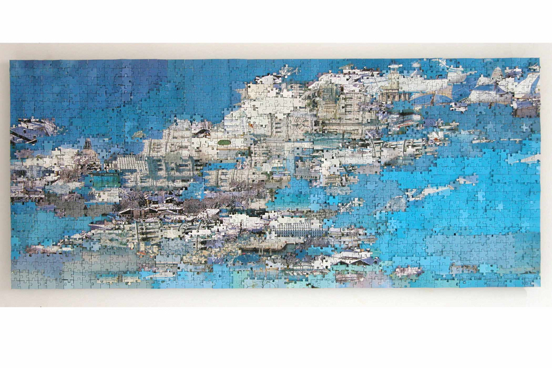 #61; 2008; 50 x 115 cm (20" x 46"); Puzzle auf Aluminium (Puzzle on aluminium); Privatbesitz Nürnberg