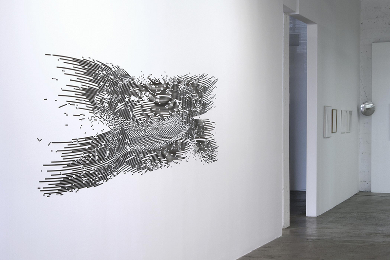 #40; "Walldrawing" Hosfelt Gallery; Vinylfolienplot mit Haftbeschichtung auf Wand (Cut out of adhesive backed vinyl on wall); 2009; 91 x 346 cm (36" x 136"); Courtesy Hosfelt Gallery San Franzisco